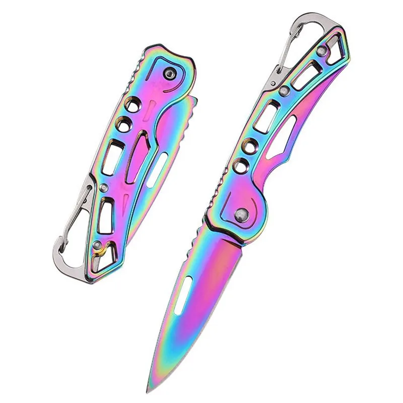 Edc Carry Pocket Knife - สแตนเลส Anti-Body Outdoor Camping มีดพับมีดพกพามีดแบบพกพาผลไม้กระเป๋ามีด EDC