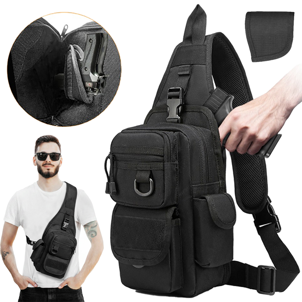 Edc Concealed Carry Backpack - กระเป๋าปืนพกพาแบบยุทธวิธี กระเป๋าใส่ปืนแบบซ่อน กระเป๋าสะพายข้าง กระเป๋าเป้สะพายไหล่ กระเป๋าคาดอก พร้อมซองปืนพกพา