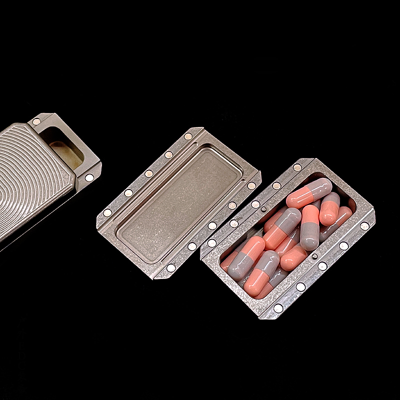ใหม่ TC4ไทเทเนียมยากล่องโรเตอร - Edc Pill Carry บทวิจารณ์และราคา